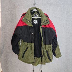 Crestone Skiing Jacket Mens XL Multicolor Colorblock Full Zip Hooded Windproof